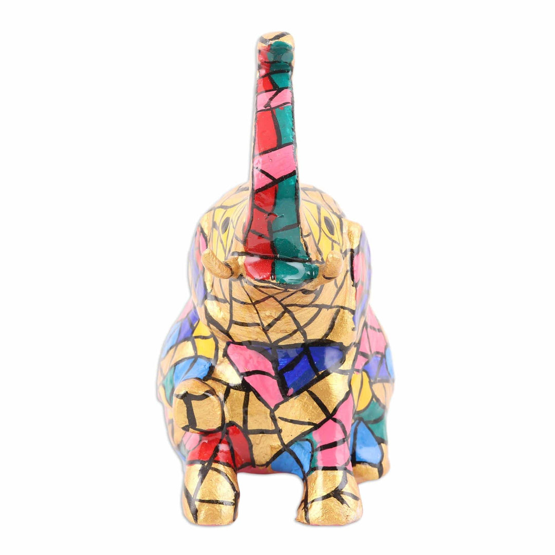 Colorful Elephant Aluminum Figurine Hand-painted in - Colorful Appu