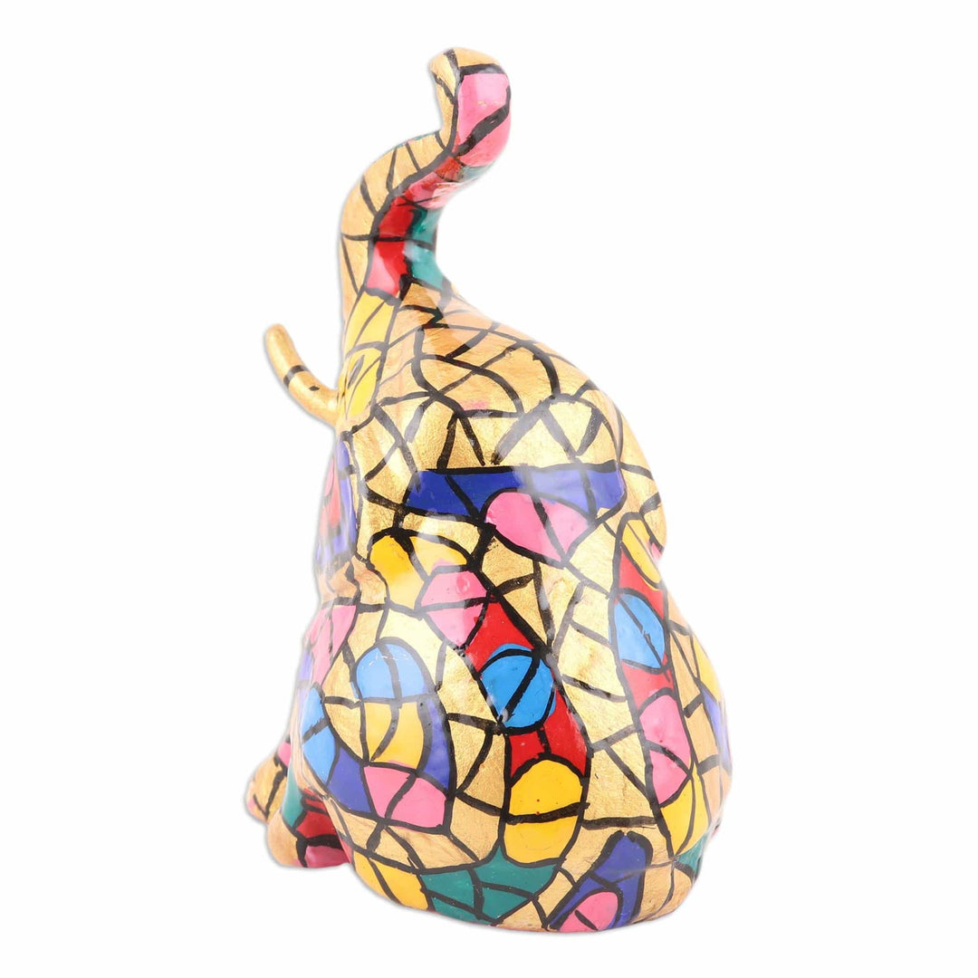 Colorful Elephant Aluminum Figurine Hand-painted in - Colorful Appu