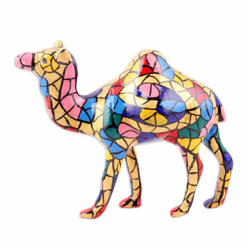 Colorful Camel Aluminum Figurine Hand-painted in - Desert Glory