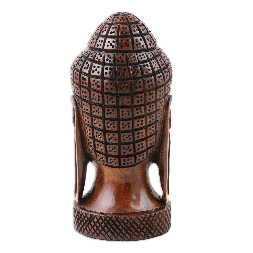 Exquisite Buddha Wood Figurine Carved in India - Buddha Serenity