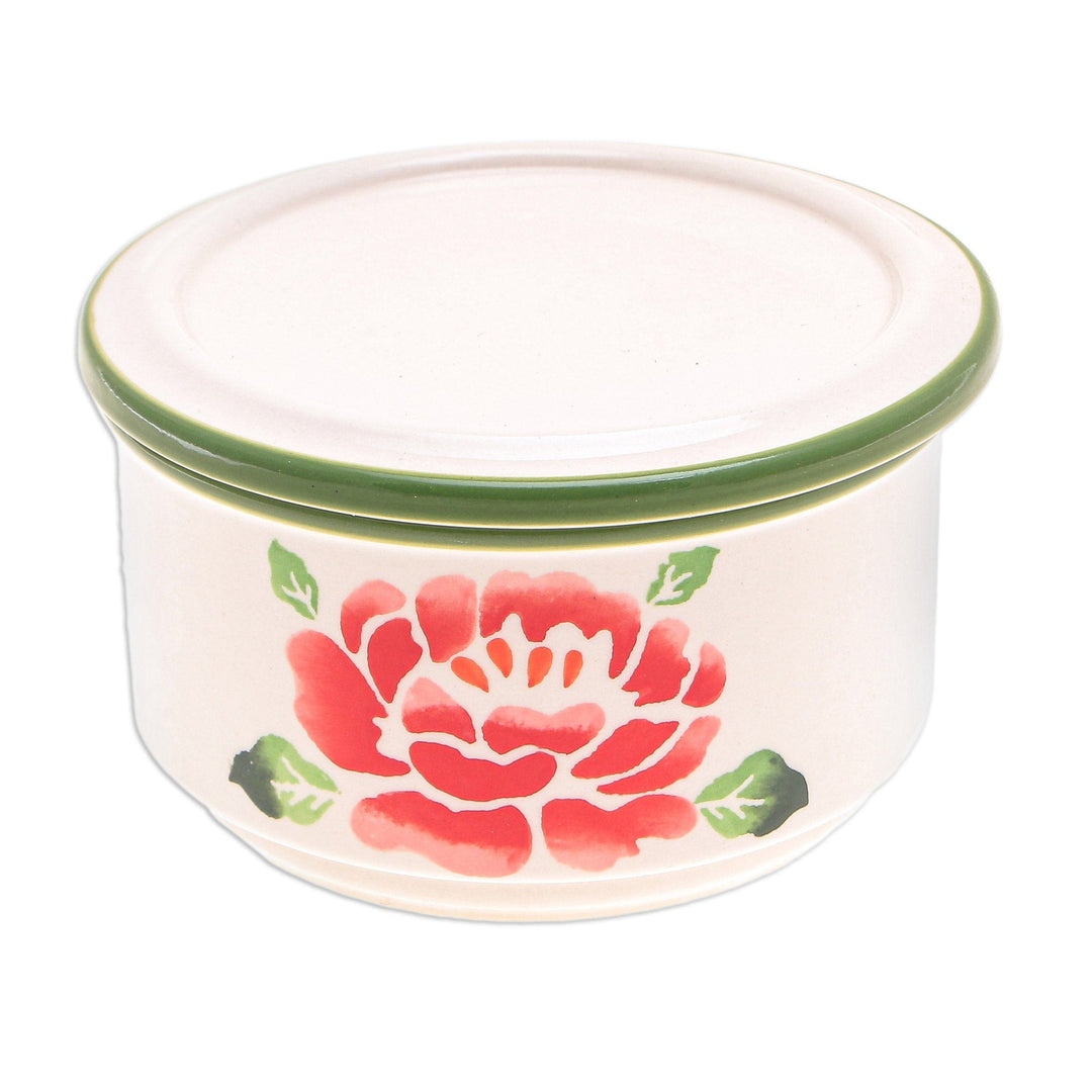 Artisan Crafted Floral Decorative Box - Blooming Poppy