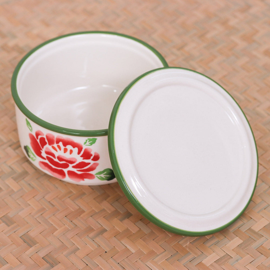 Artisan Crafted Floral Decorative Box - Blooming Poppy