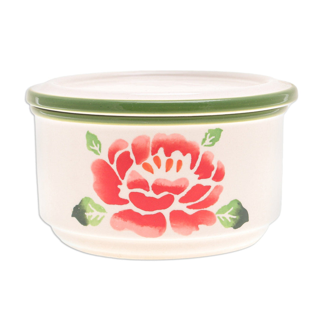 Artisan Crafted Floral Decorative Box - Blooming Poppy