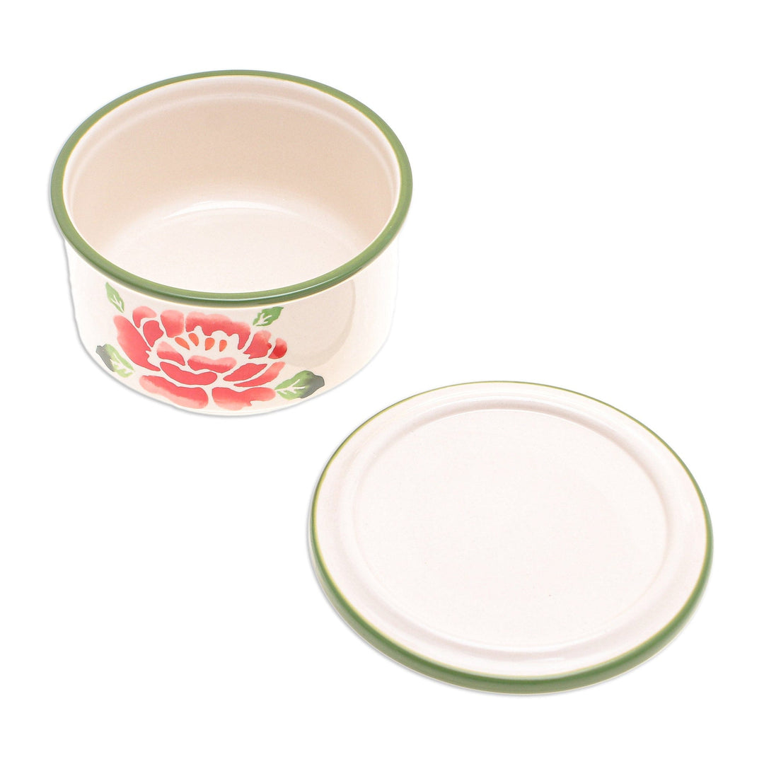 Artisan Crafted Floral Decorative Box - Blooming Poppy