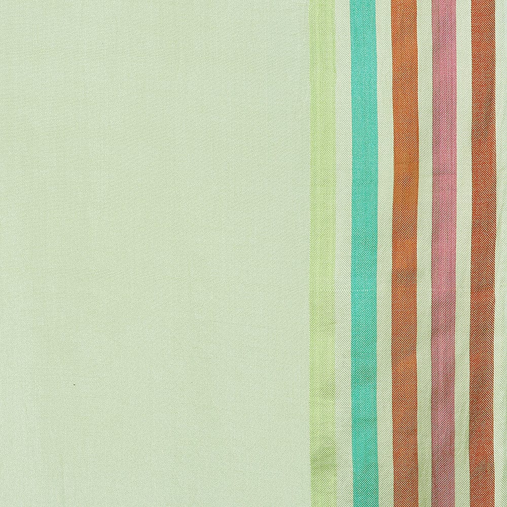 Pistachio Striped Shawl Hand-woven from 100% Silk in - Pistachio Love