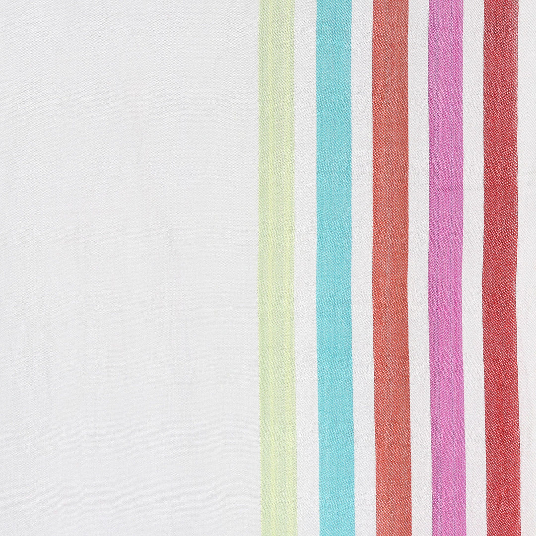 Handloomed Striped Silk Shawl in Aquamarine - Aquamarine Charm