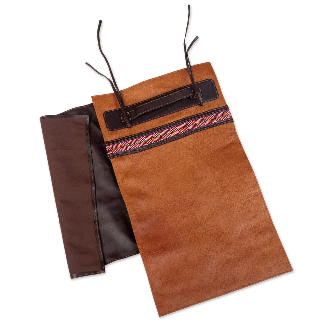 Leather Barbecue Utensil Holder with Alpaca Blend Accent - Luxury Barbecue