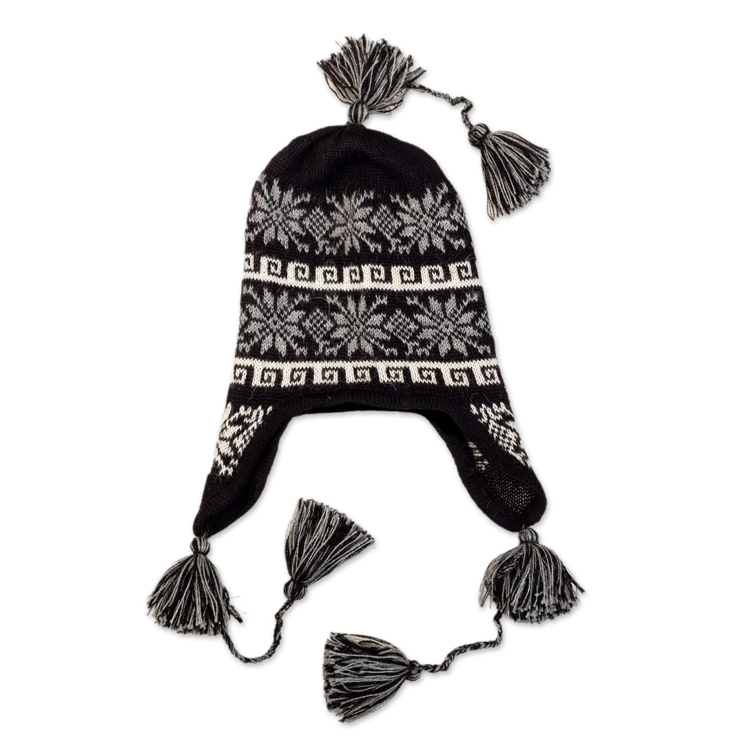 Peruvian 100% Baby Alpaca Chullo Hat with Andean Patterns - Andean Mystery