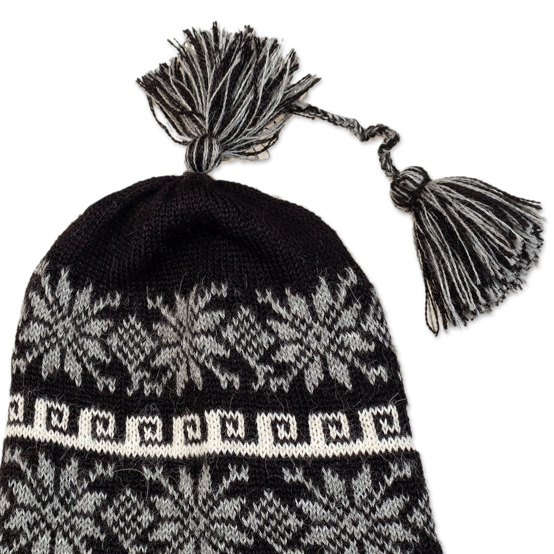 Peruvian 100% Baby Alpaca Chullo Hat with Andean Patterns - Andean Mystery