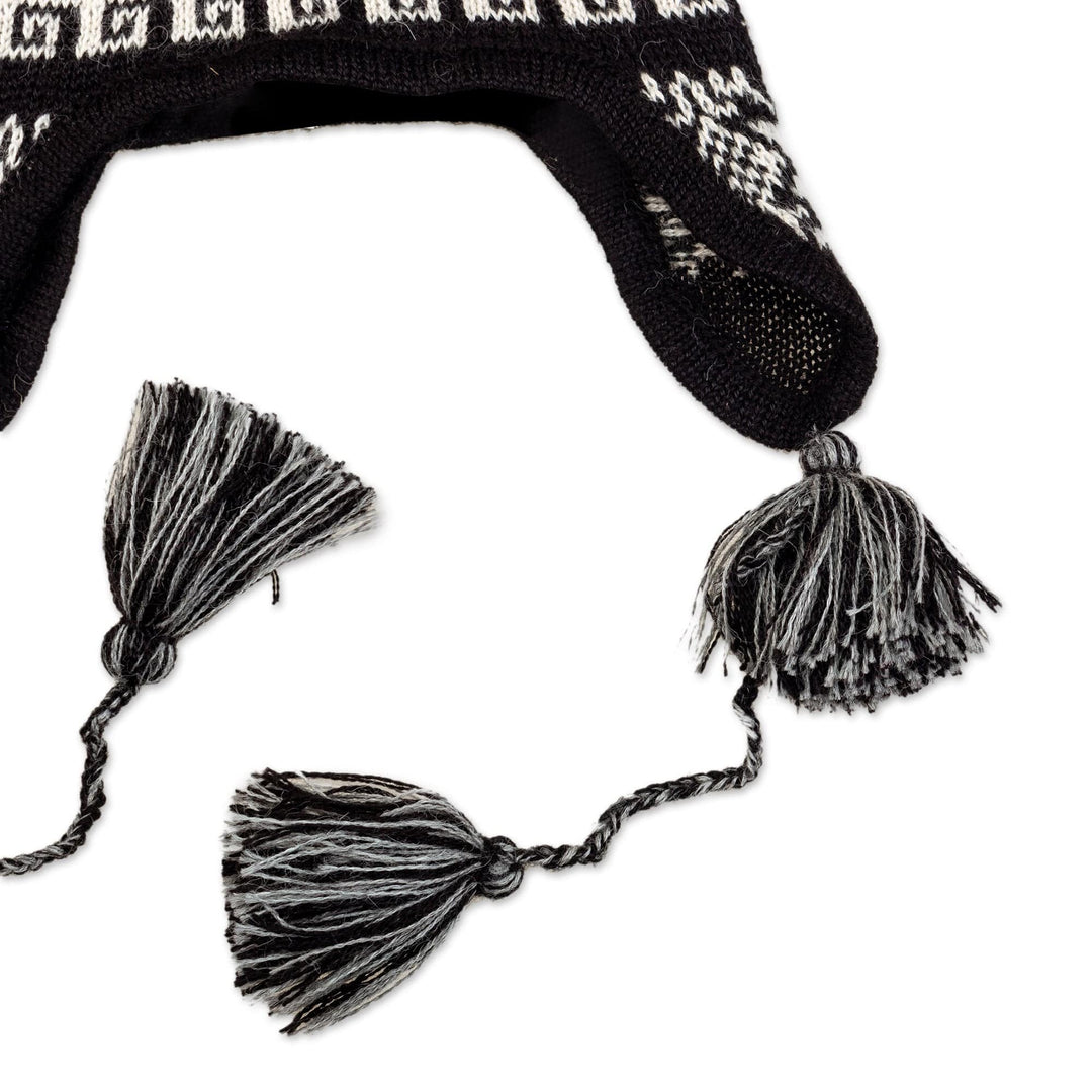 Peruvian 100% Baby Alpaca Chullo Hat with Andean Patterns - Andean Mystery