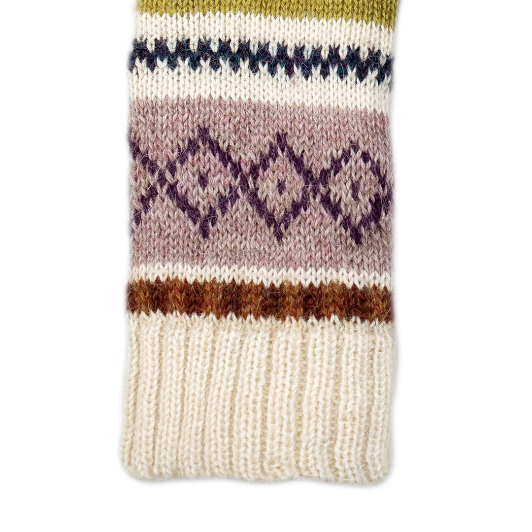 Colorful Peruvian 100% Baby Alpaca Fingerless Mittens - Among Colors