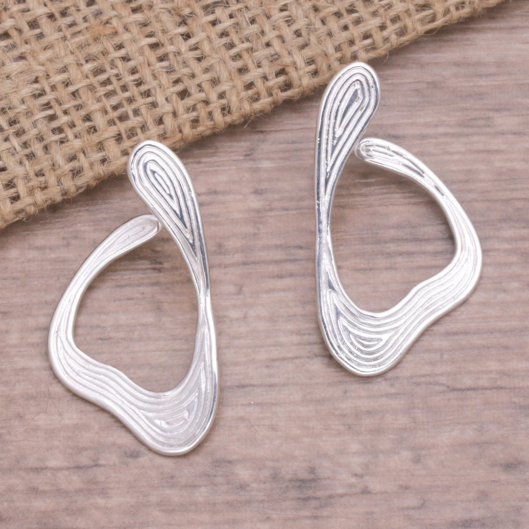 Sterling Silver Drop Earrings Handcrafted in Bali - Winding Ways