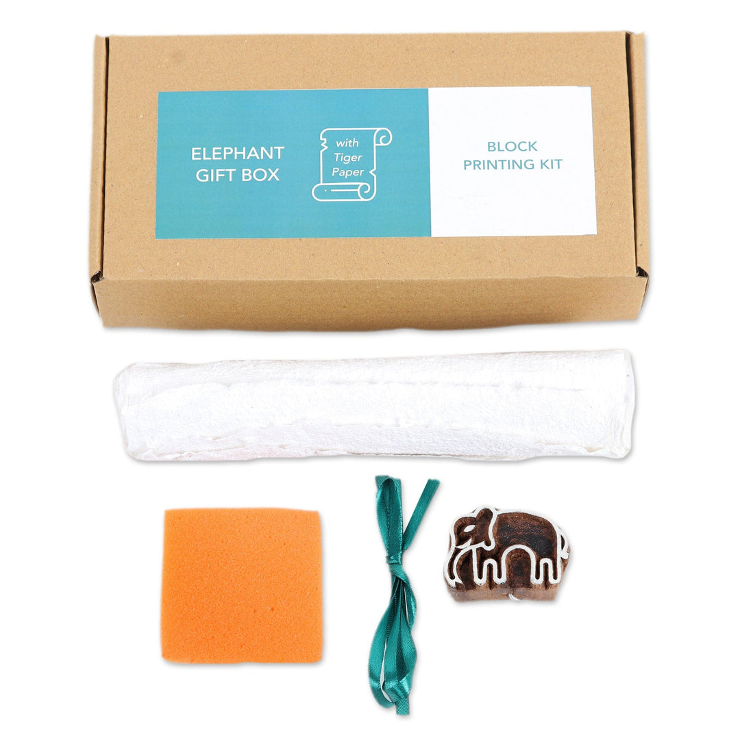 Eco-Friendly Elephant Block Printing Kit Handmade in - Adorable Elephant