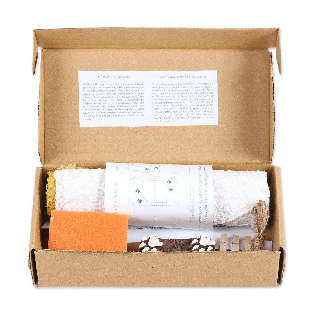 Eco-Friendly Pugmark Block Printing Kit Handmade in India, - Little Paws