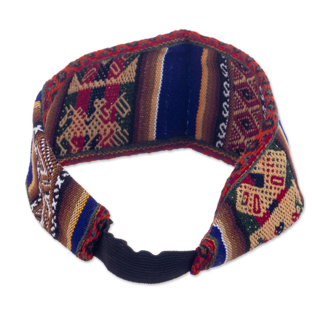 Acrylic Headband Crafted with Andean Textile in Vibrant Blue - Road to the Andes