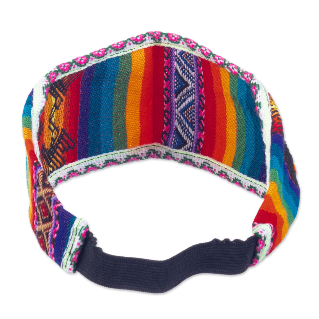 Acrylic Headband Made with Rainbow Andean Textile - Andes Rainbow