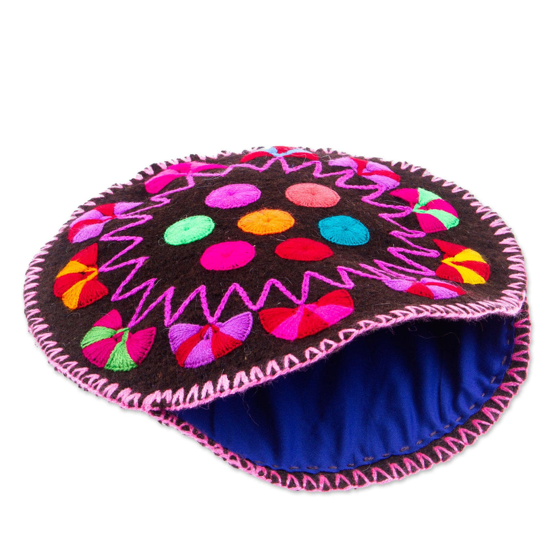 Handloomed Cololful Cotton Tortilla Warmer with Embroidery - Bright Deliciousness