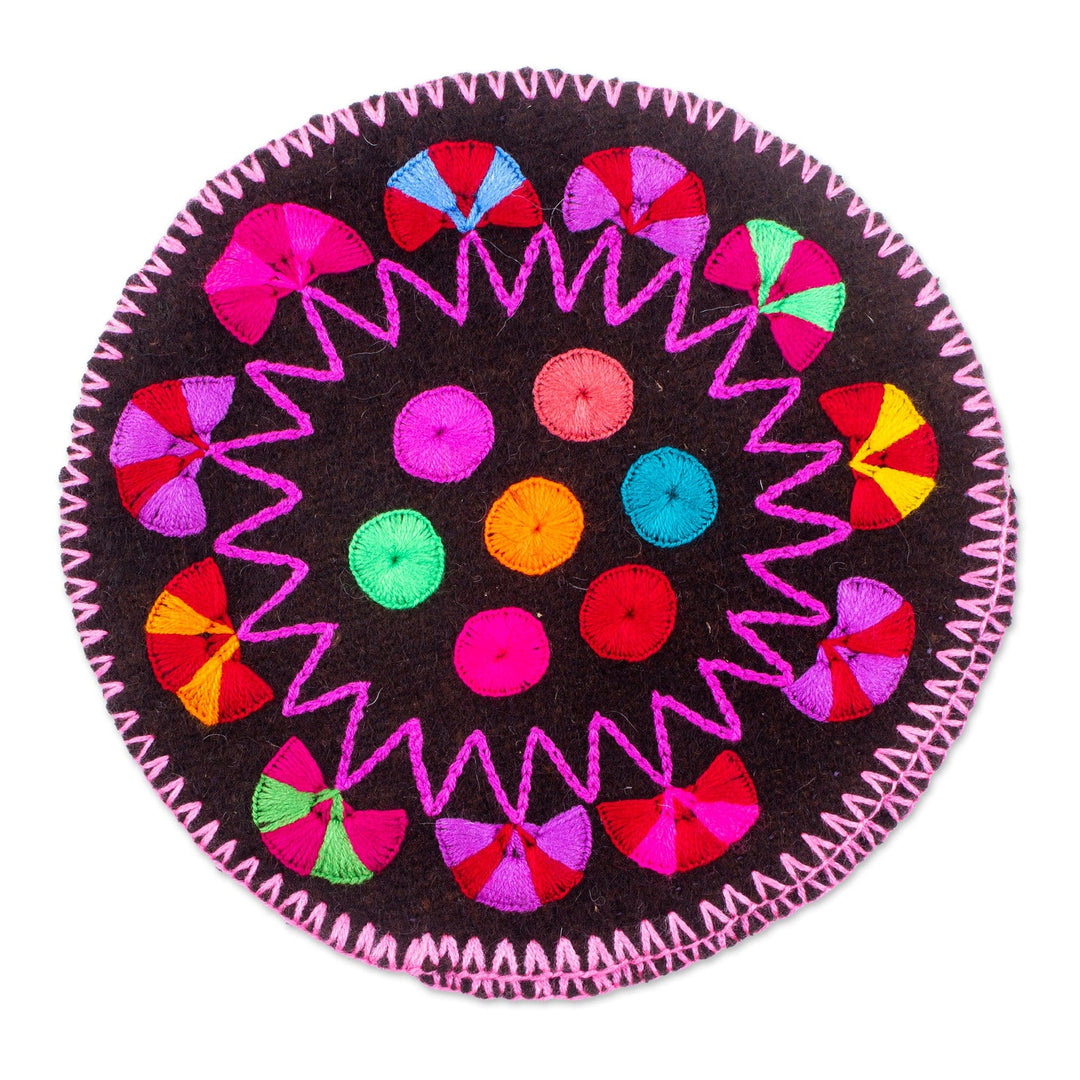 Handloomed Cololful Cotton Tortilla Warmer with Embroidery - Bright Deliciousness