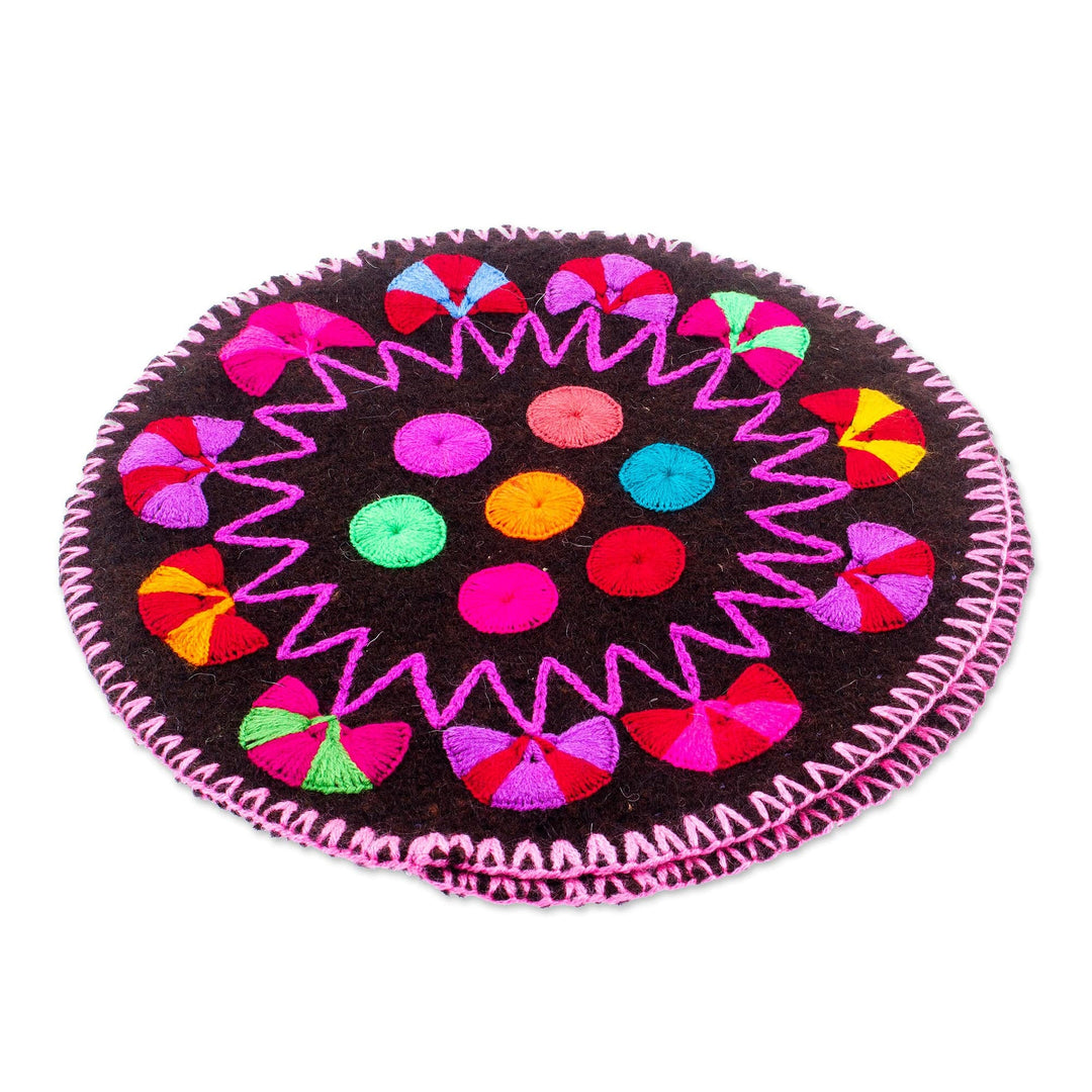 Handloomed Cololful Cotton Tortilla Warmer with Embroidery - Bright Deliciousness
