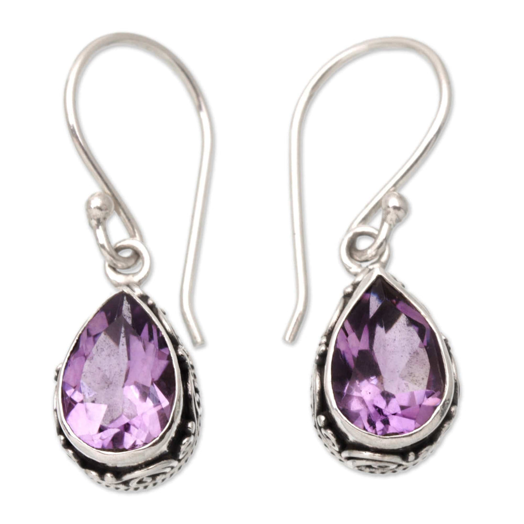 Amethyst Sterling Silver Dangle Earrings Amethyst Sterling Silver Dangle Earrings