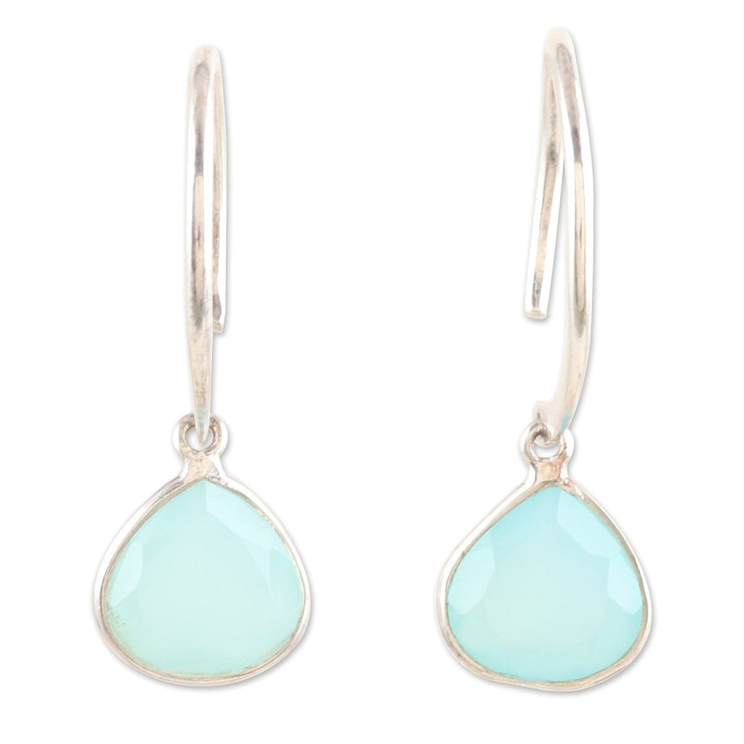 Sterling Silver Dangle Earrings with Chalcedony Gemstones - Drop Dead Gorgeous