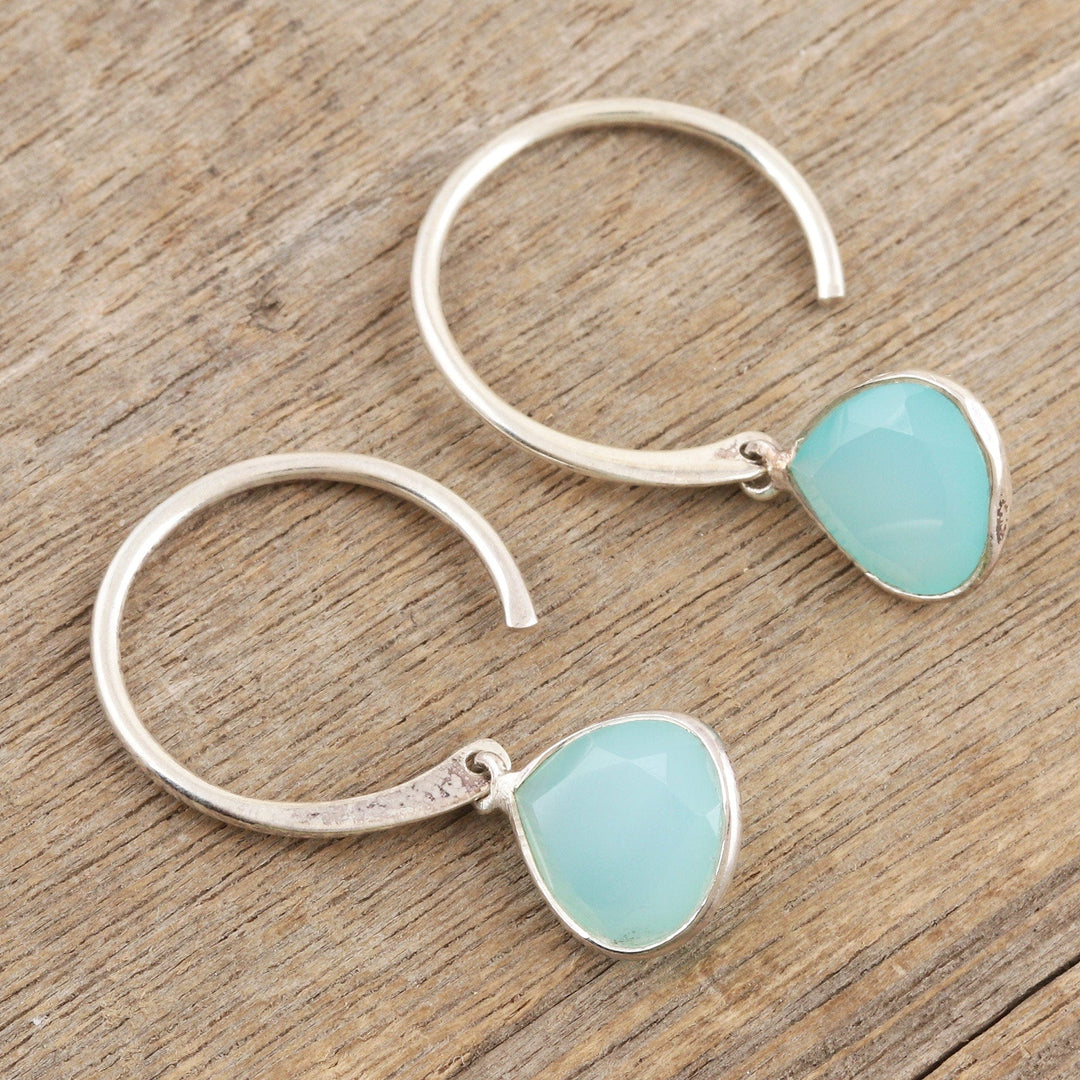 Sterling Silver Dangle Earrings with Chalcedony Gemstones - Drop Dead Gorgeous
