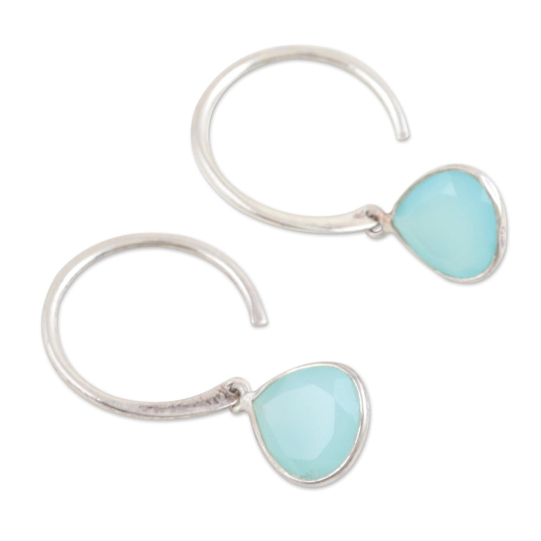 Sterling Silver Dangle Earrings with Chalcedony Gemstones - Drop Dead Gorgeous