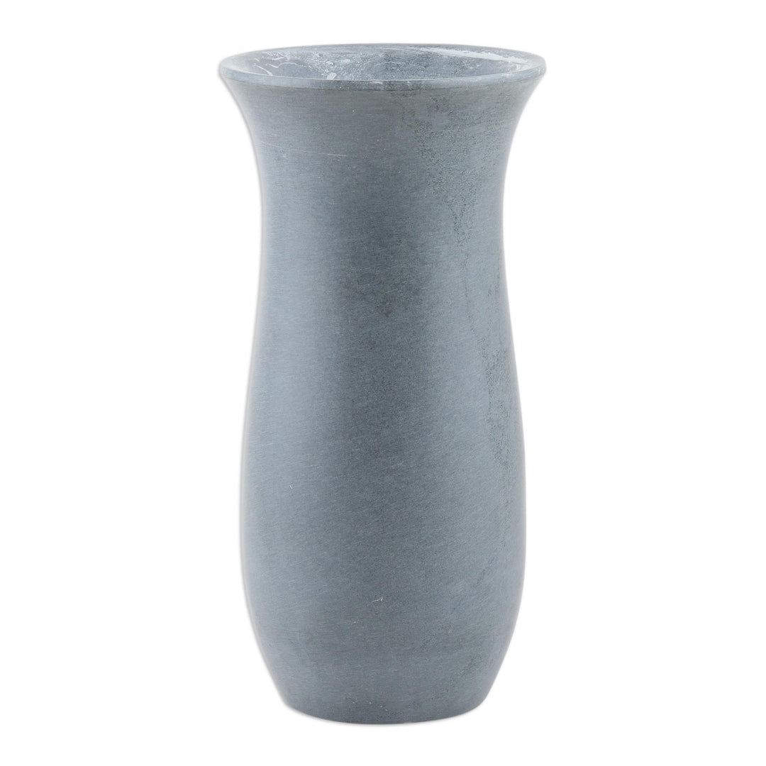 Grey Decanter Handcrafted from Natural Soapstone in India - Grey Fantasy