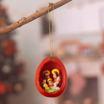 Crimson Nativity Egg