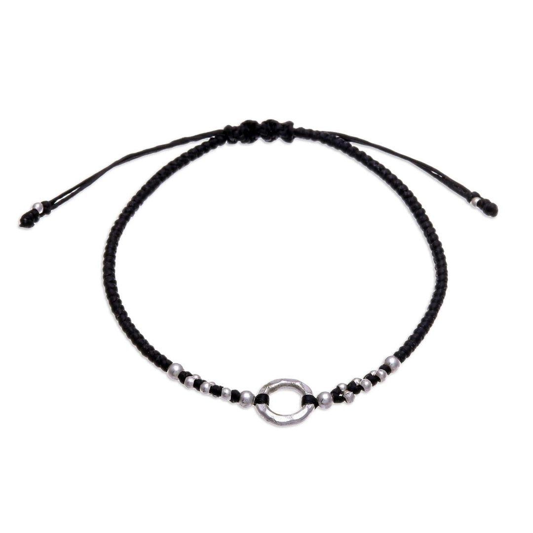 Handcrafted Silver Pendant Bracelet with Braided Design - Modern Ancestry