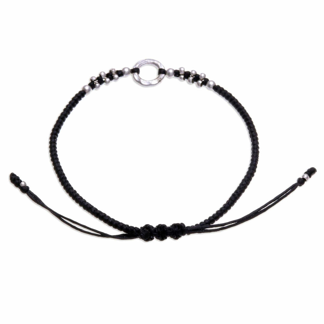 Handcrafted Silver Pendant Bracelet with Braided Design - Modern Ancestry