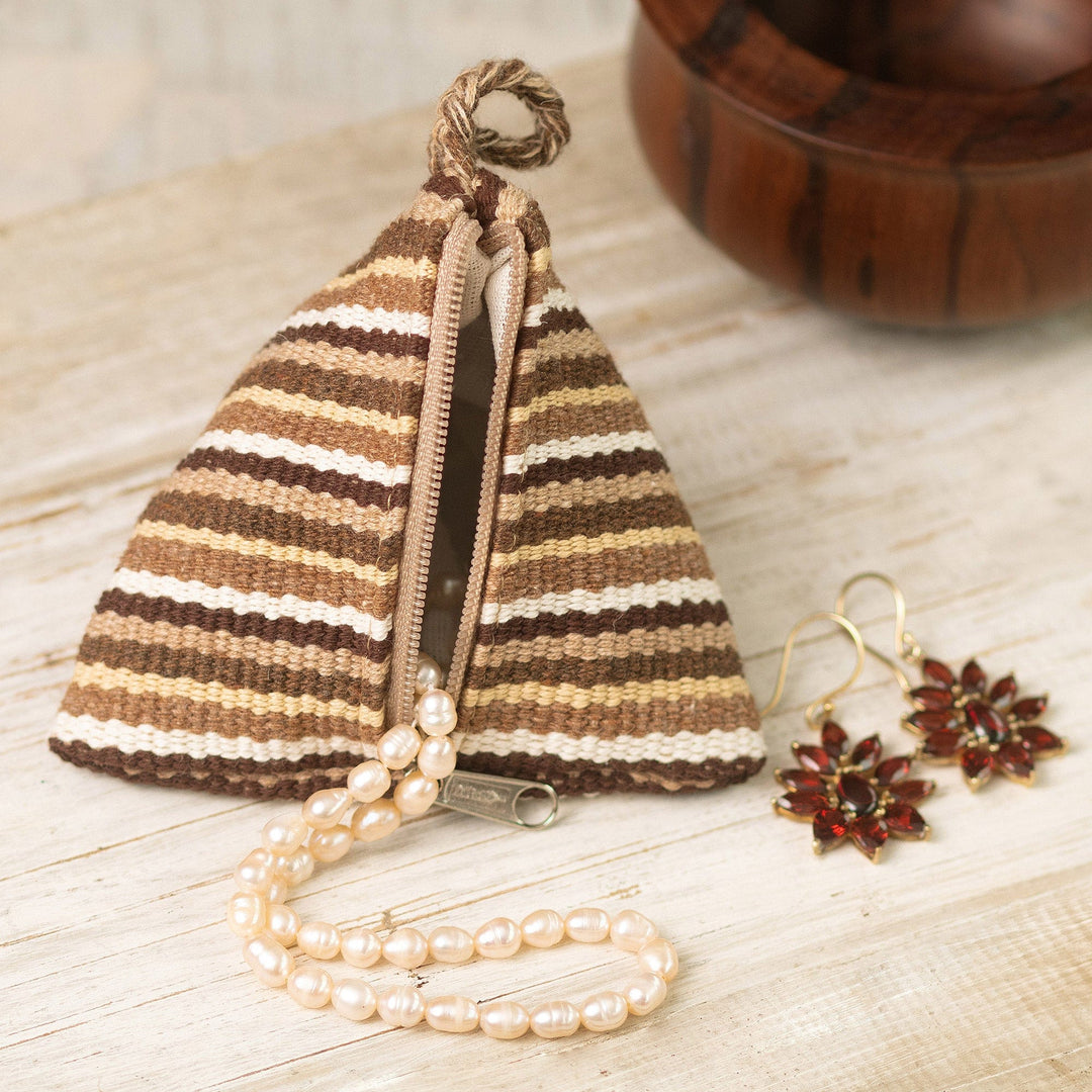 Small Triangular Zipper Pouch/Coin Purse - Northern Horizon