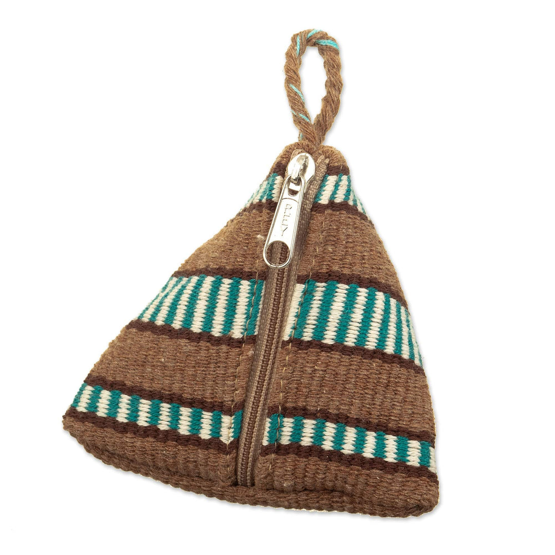 Small Triangular Zipper Pouch/Coin Purse - Desert Rain