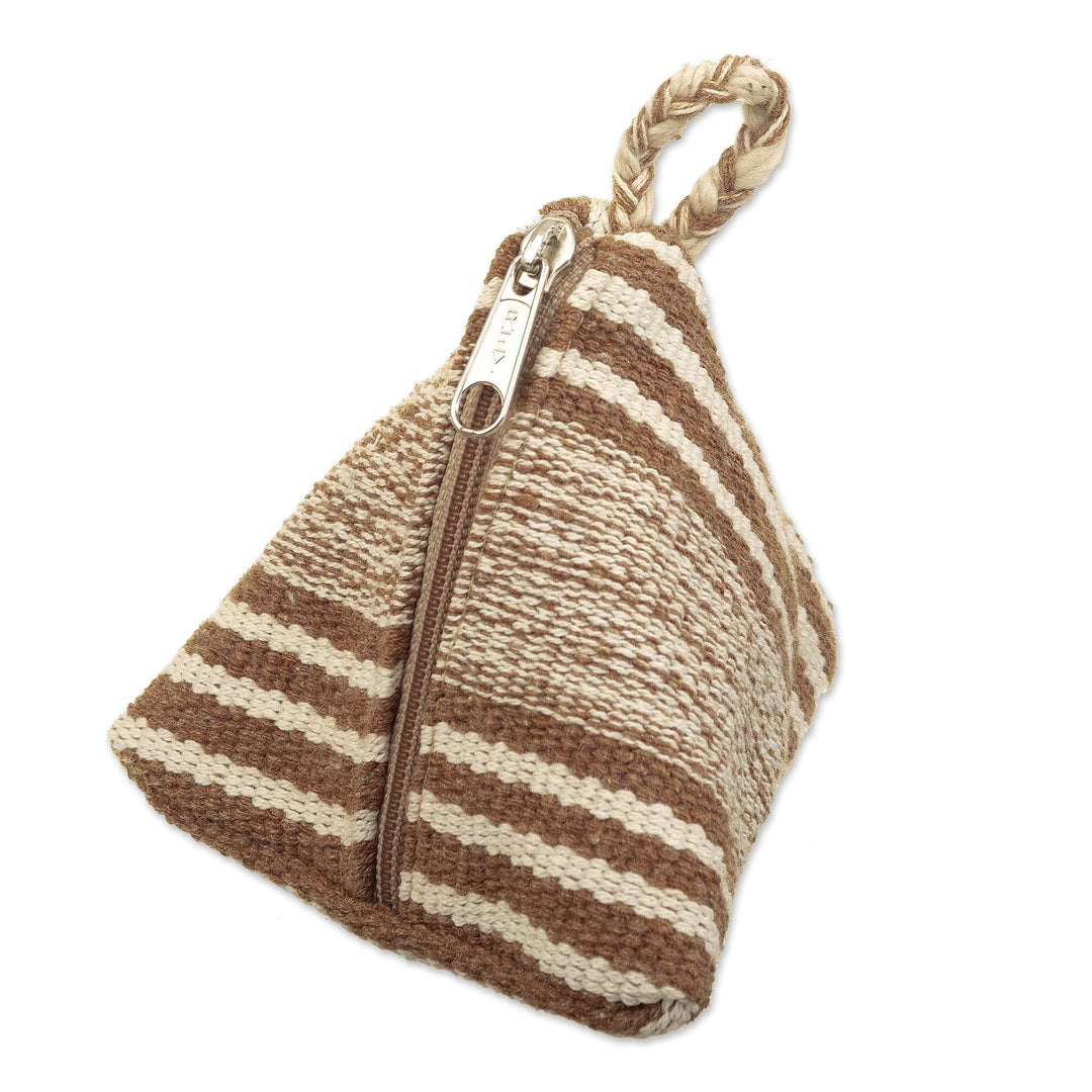 Small Triangular Zipper Pouch/Coin Purse - Desert Mystery