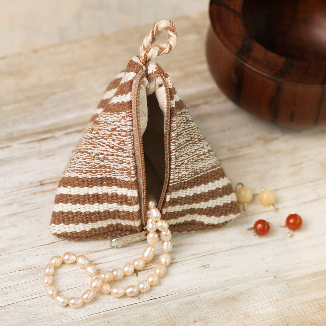Small Triangular Zipper Pouch/Coin Purse - Desert Mystery