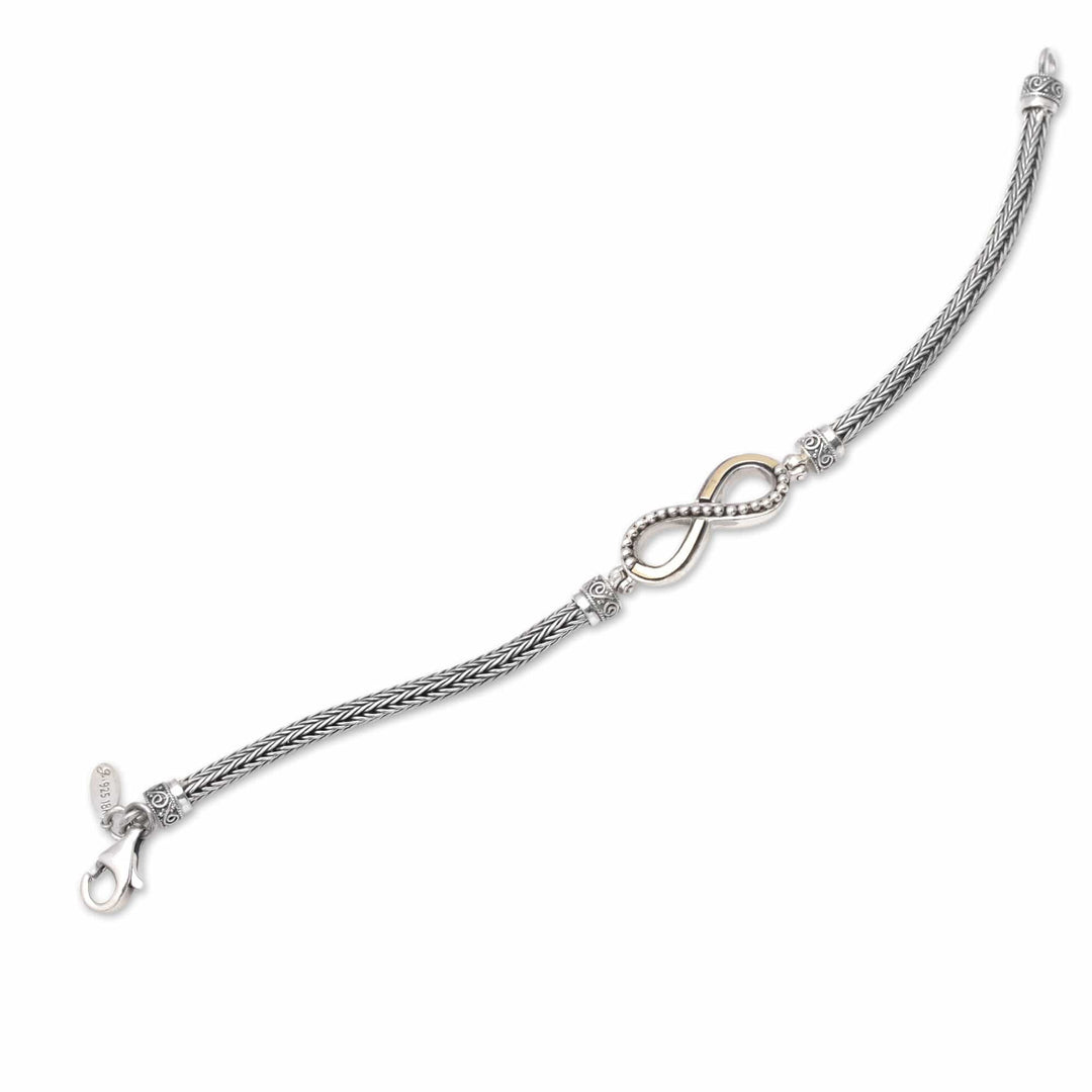 18k Gold-Accented Sterling Silver Infinity Pendant Bracelet - Infinite Modernity