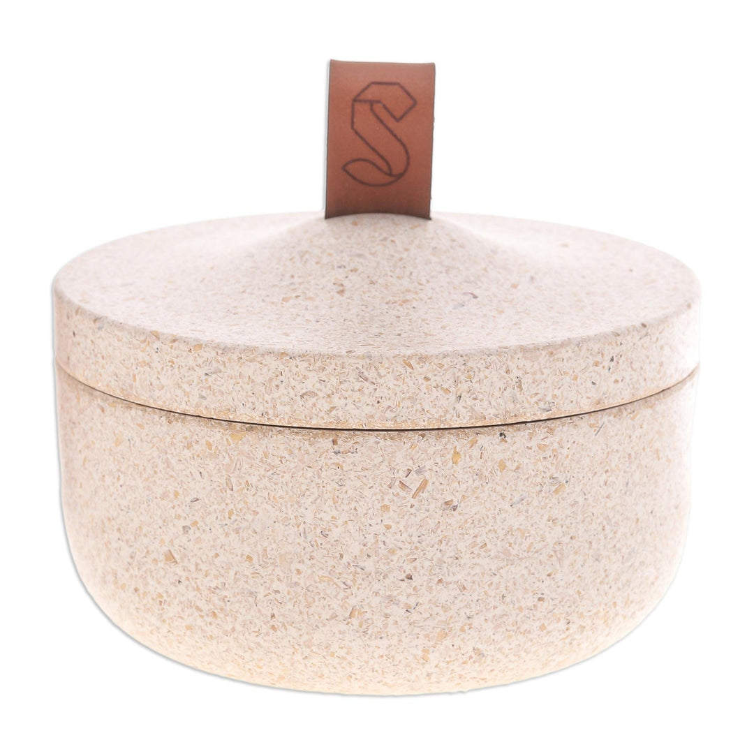 Ivory Jar Made from Bio-Composite with Recycled Rice Husks - Tagine in Ivory