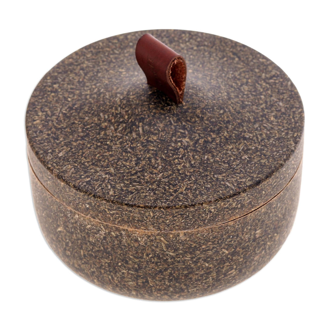 Green Jar Made from Bio-Composite with Recycled Rice Husks - Tagine in Dark Green