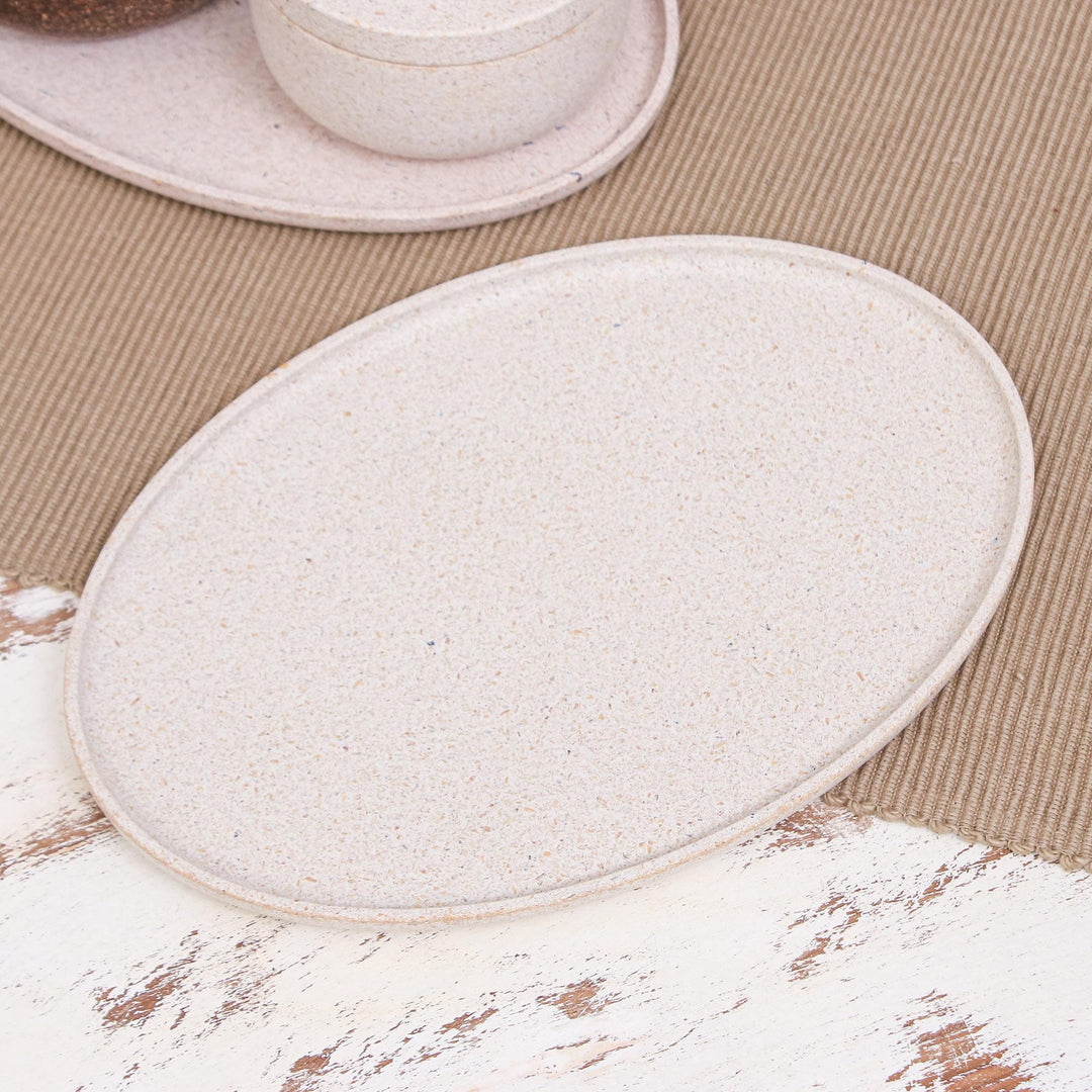 Oval Ivory Bio-Composite Tray Made from Rice Husks - Refined Ivory ...