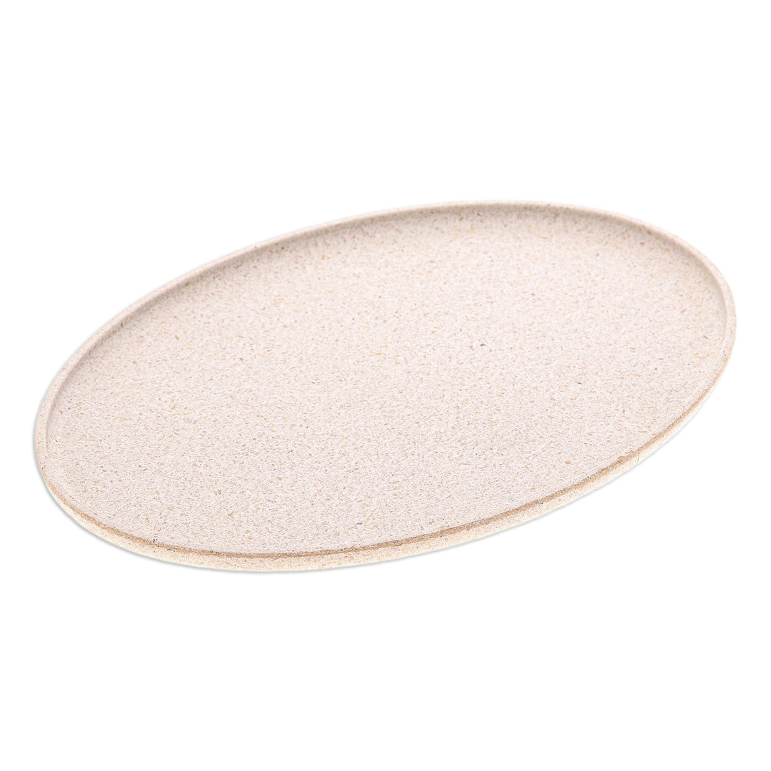 Oval Ivory Bio-Composite Tray Made from Rice Husks - Refined Ivory