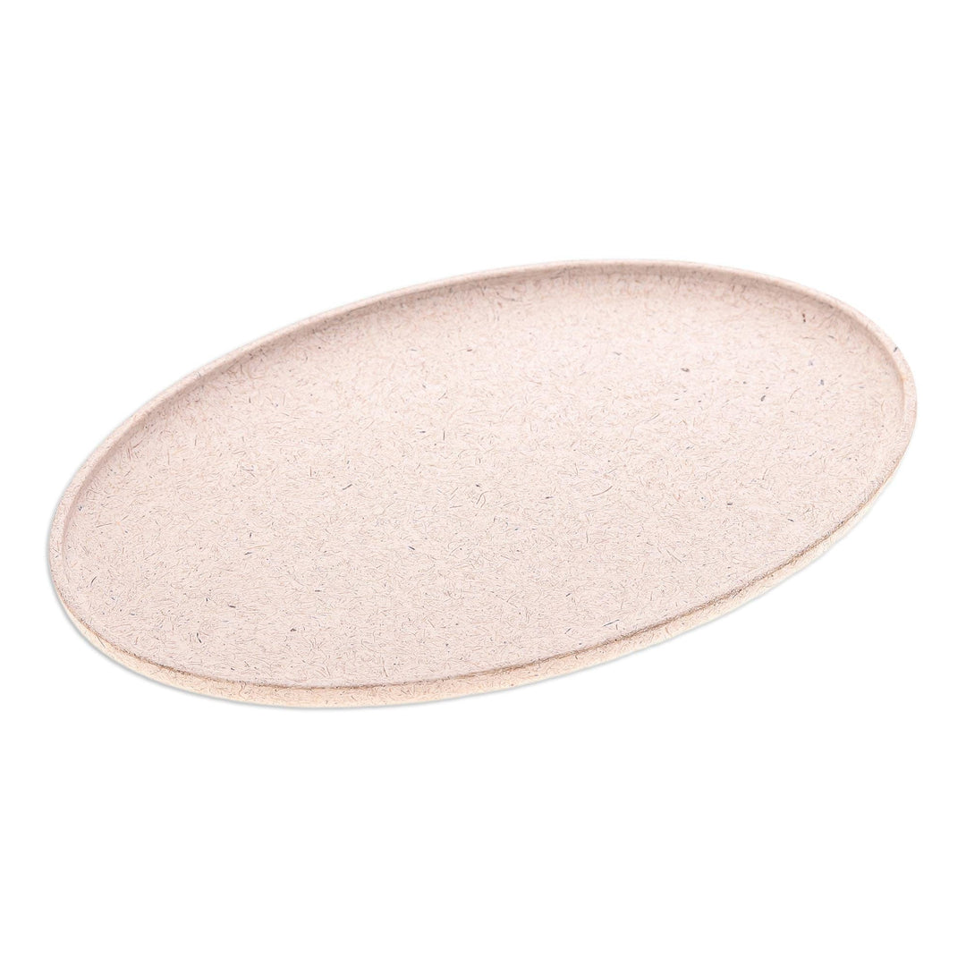 Oval Bio-Composite Tray Made from Rice Husks in Thailand - Refined Oval