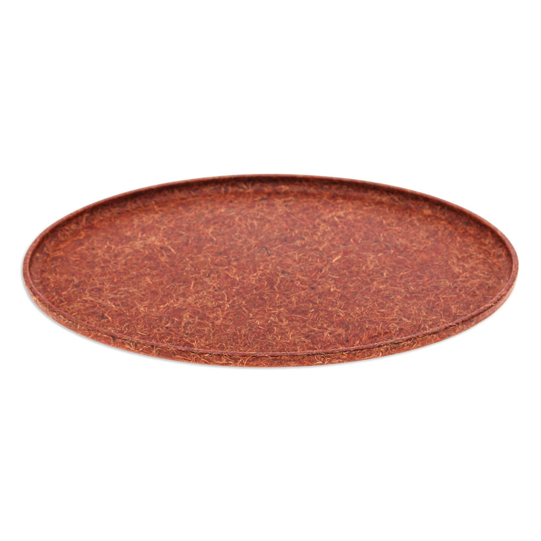 Oval Orange Bio-Composite Tray Made from Rice Husks - Refined Orange