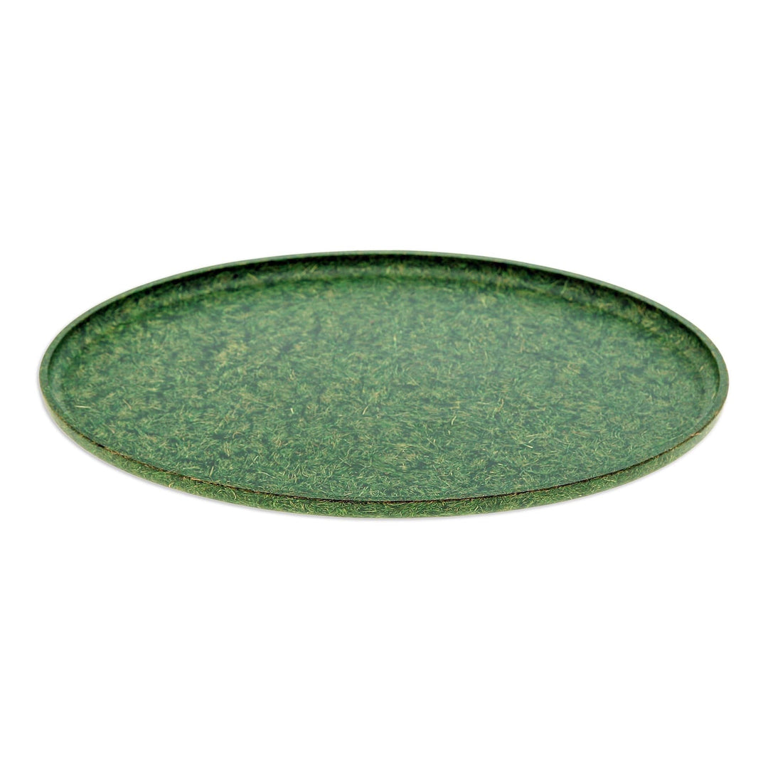 Oval Green Bio-Composite Tray Made from Rice Husks - Refined Green