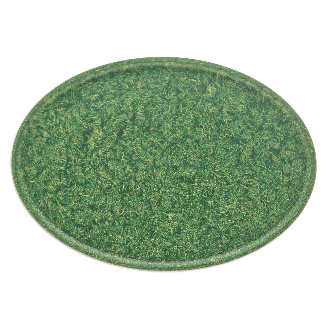 Oval Green Bio-Composite Tray Made from Rice Husks - Refined Green