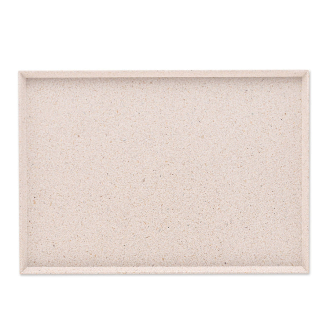 Ivory Recycled Rice Husk Bio-Composite Tray from Thailand - Ivory Environment