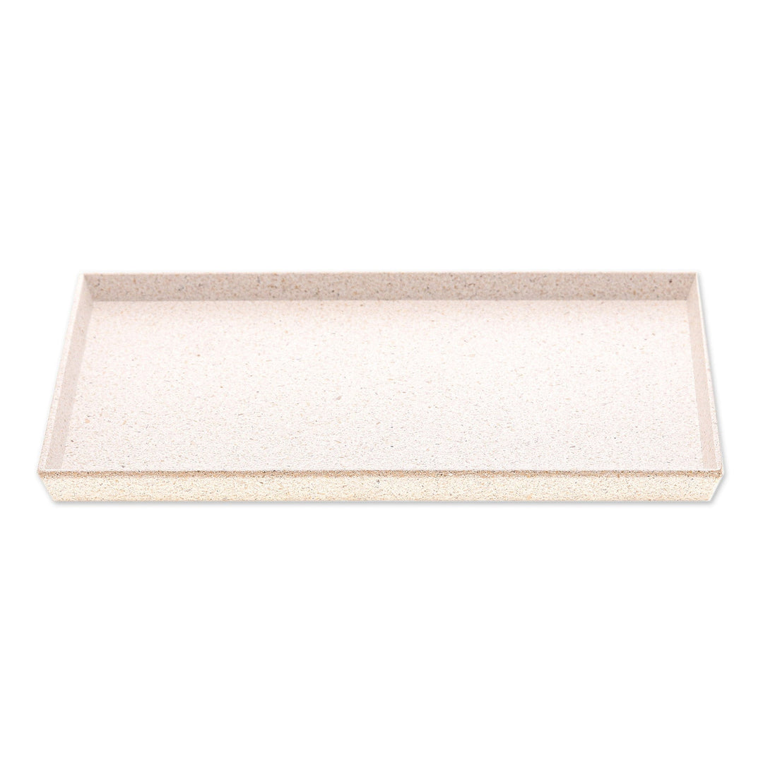 Ivory Recycled Rice Husk Bio-Composite Tray from Thailand - Ivory Environment
