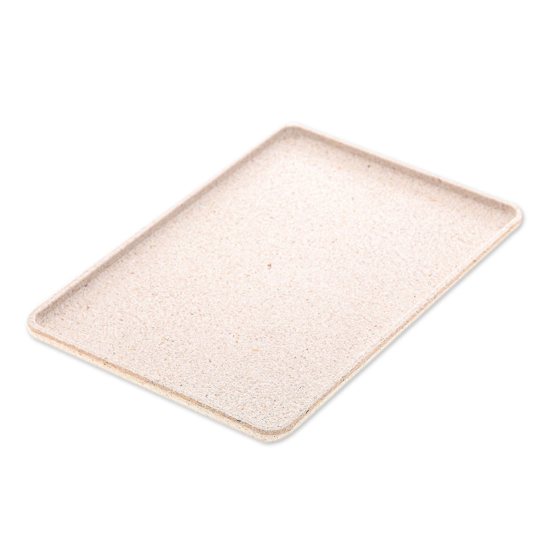 Ivory Geometric Recycled Rice Husk Bio-Composite Tray - Ivory Corners ...
