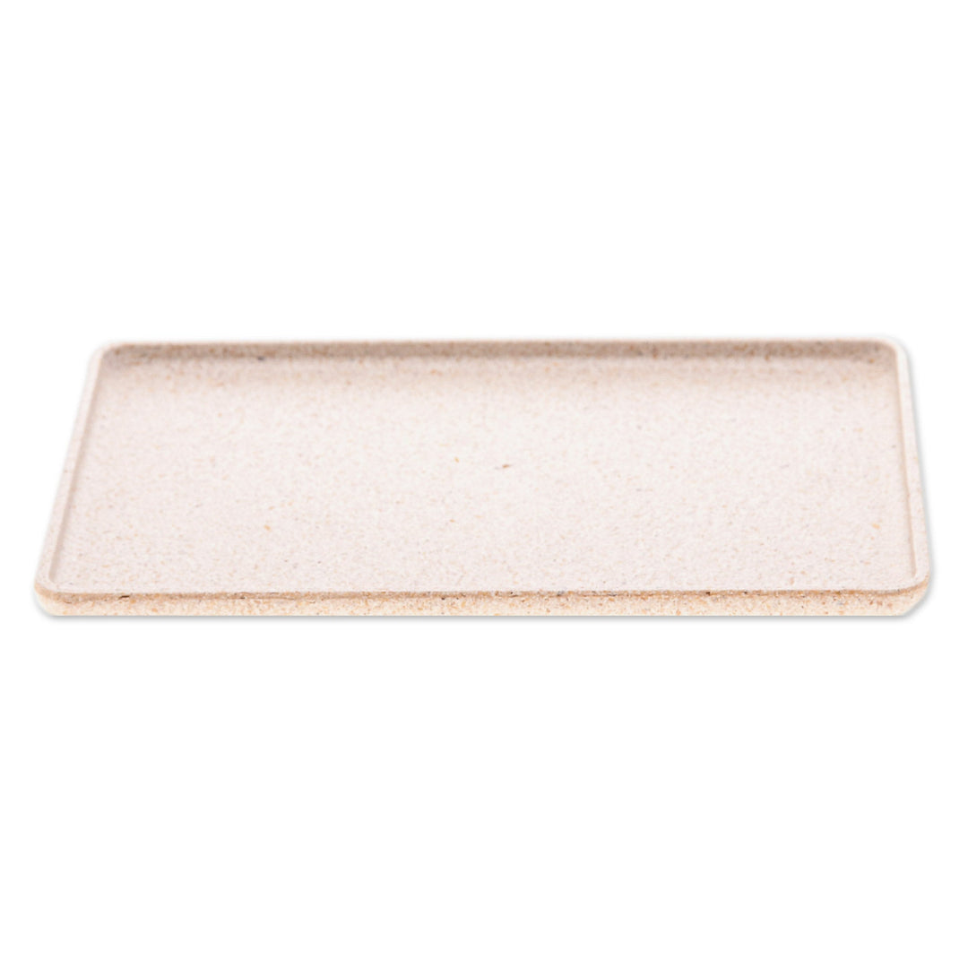 Ivory Geometric Recycled Rice Husk Bio-Composite Tray - Ivory Corners