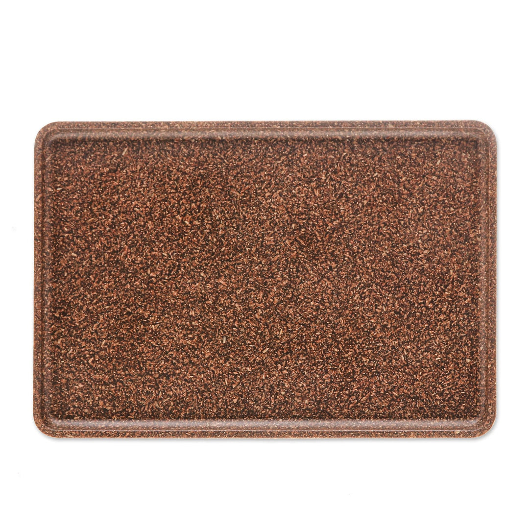 Brown Geometric Recycled Rice Husk Bio-Composite Tray - Brown Corners