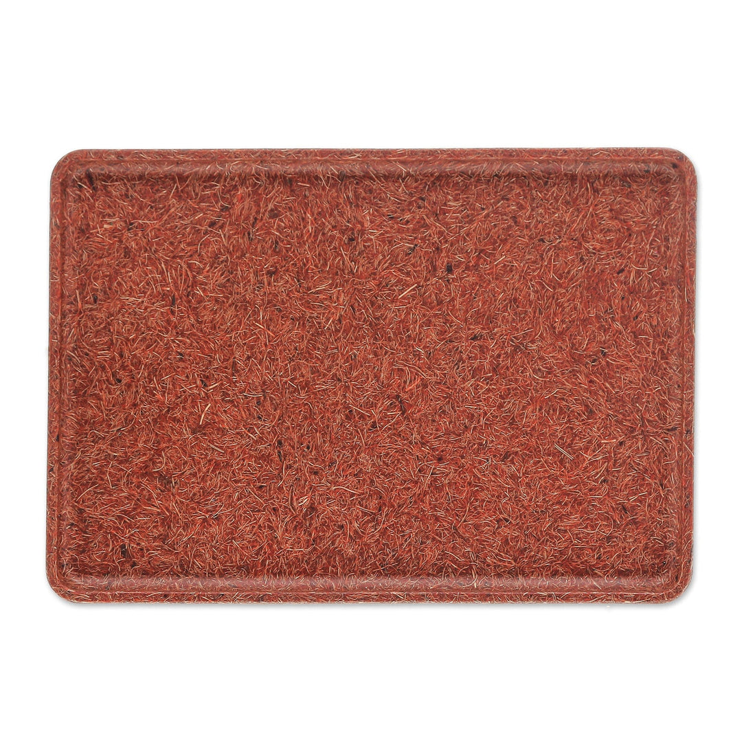 Orange Geometric Recycled Coconut Fiber Bio-Composite Tray - Orange Sides